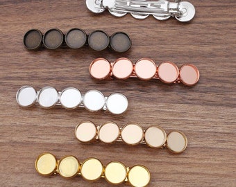 10 pcs supports pour barrette de cheveux pince 60mm