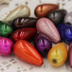 beads acrylic magic miracle multicolor drop shape