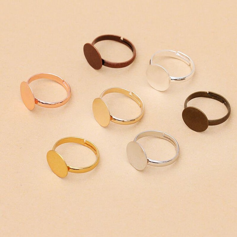 Bulk 30pcs Ring Setting Blank Bezel Adjustable rings Etsy
