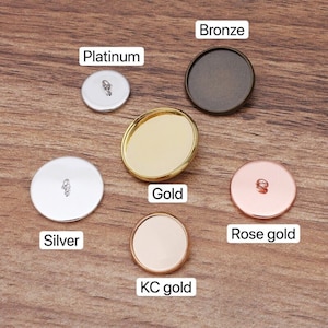 Bulk 100 pcs SEW On BUTTON Bezel tray Blanks Brass base