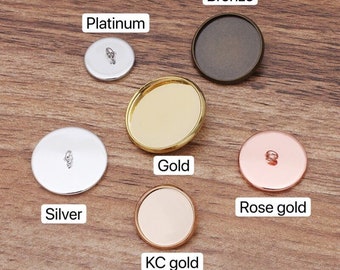 Bulk 100 pcs SEW On BUTTON Bezel Blanks Brass base