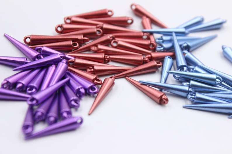 pendants charms acrylic metallic color spike shape lightweight top quality three colors option