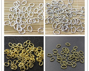 200 pcs jump ring split oval metal color option