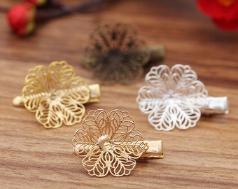 Bulk 20 pcs setting barrette hair-clip  hair accessories flower