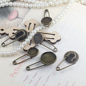 50 pcs supports broche pour cabochon métal en laiton image 5