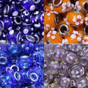 beads glass  lampwork big hole color option