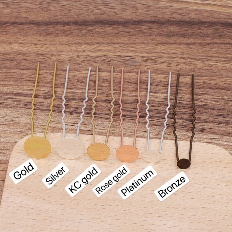 Bulk 50 pcs hair pin comb settings bezel hair accessories Brass base
