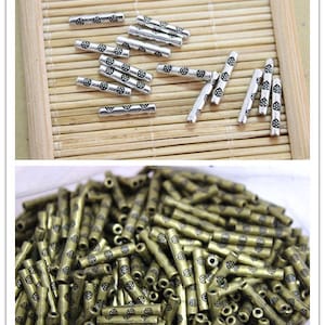 interval beads spacer beads tube metal antique silver / antique bronze