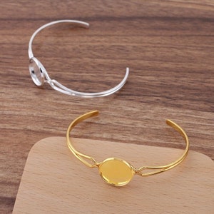 Bulk 5 pcs Bracelet Bangle Bezel Blanks