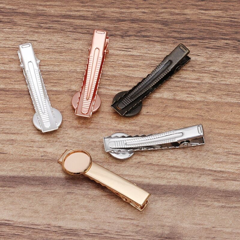 Bulk 10 Pcs Settings Barrette Hair Clips Bezel Blanks Brass Etsy UK