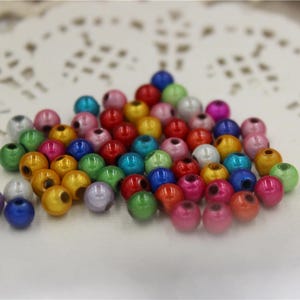 Bulk 200 pcs beads acrylic magic miracle round multicolor 5mm