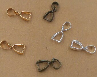 clasp Bails pinch pendant  brass base color option