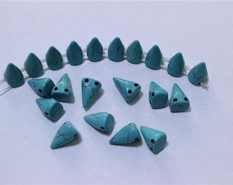 21 pcs  perles  forme rivet  en  turquoise
