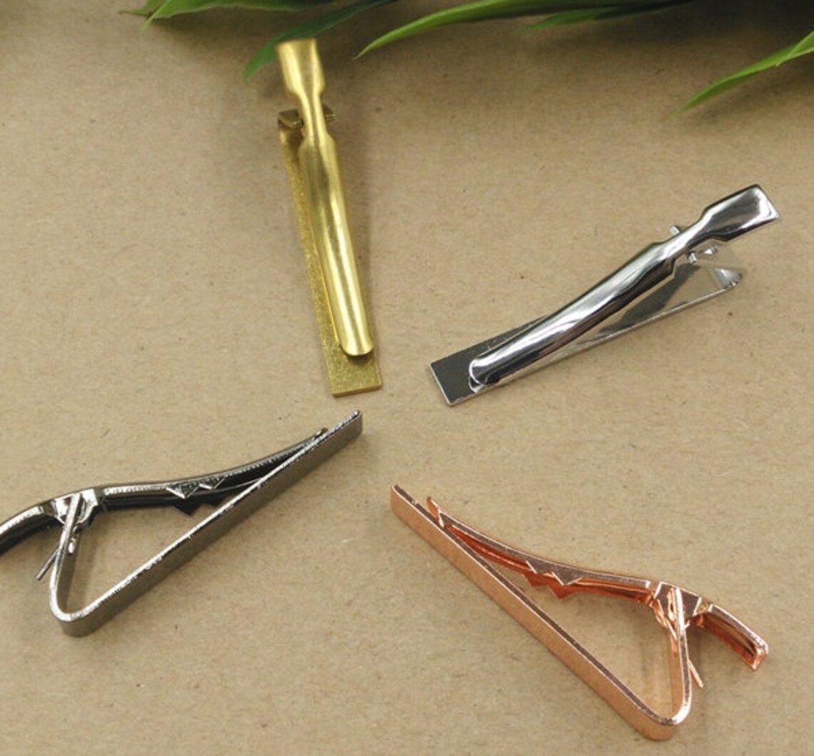 Bulk 10 Pcs Tie Clips Blank Brass Base Elegant Groom Father Etsy UK