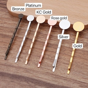 Bulk 50  pcs setting barrette hair-clip bezel  hair crafts bobby clip