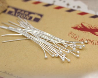 100 pcs headpin ball head pins jewelry making brass base 50mm