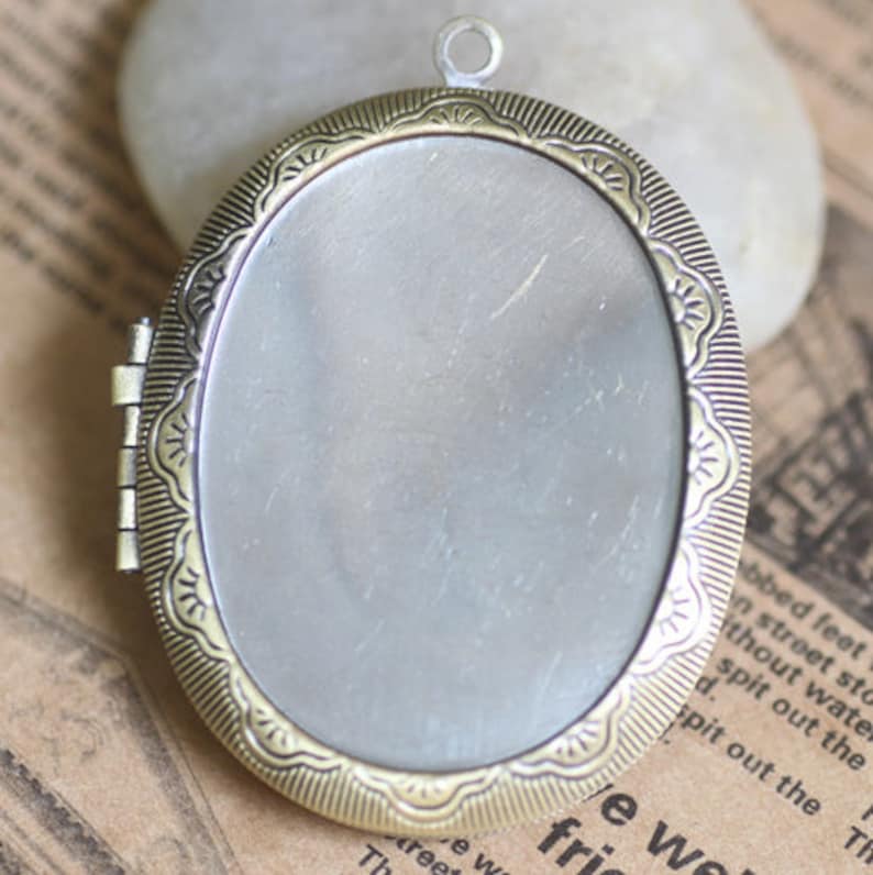 Bulk 5pcs  pendants charms photo-frame oval bezel blank brass base