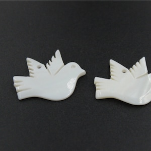 2 pcs chic pendant  shell white pigeon peace top quality