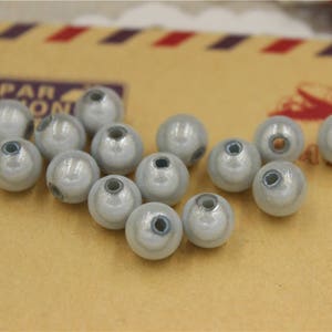 50 pcs beads acrylic magic miracle round white 8mm
