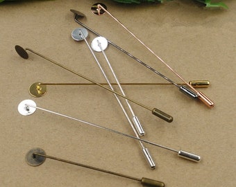 50pcs soportes pin pin metal brass cabochon
