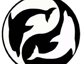 Cross stitch Pattern - Yin Yang Dolphin