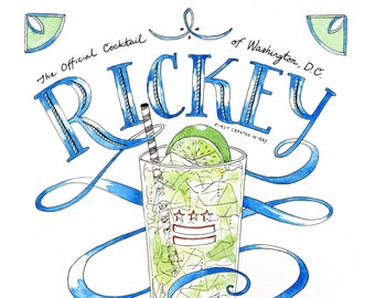 Gin Rickey Etsy