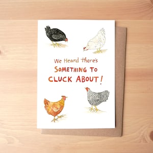 Quelque chose à glousser Carte de vœux aquarelle illustrée + Enveloppe