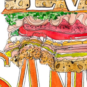 Warren Zevon Enjoy Every Sandwich 9x12 Illustrated Watercolor Art Print / Kitchen Art image 3