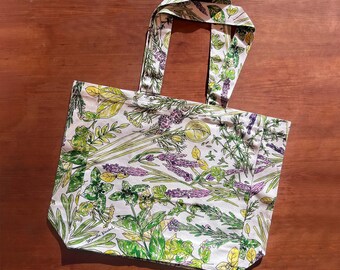 Borsa tote in tela di cotone "Herb Garden"