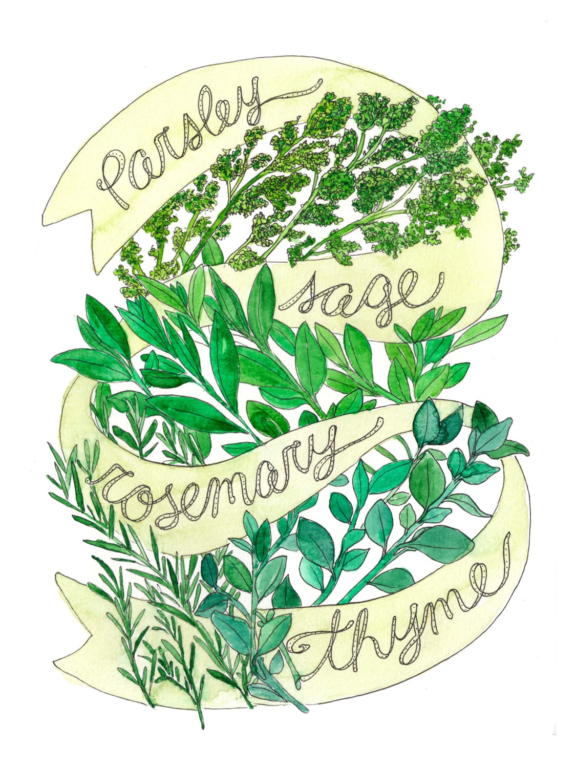 Parsley Sage Rosemary & Thyme / Simon and Garfunkel Etsy