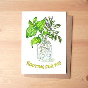 Torcendo por você cartão ilustrado em aquarela + envelope