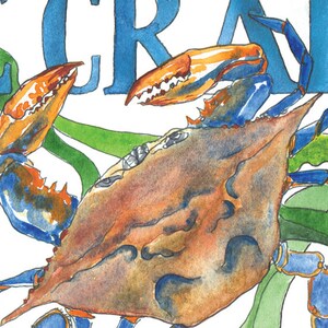 Chesapeake Bay Blue Crab: Atlantic Ocean / Illustrated - Etsy