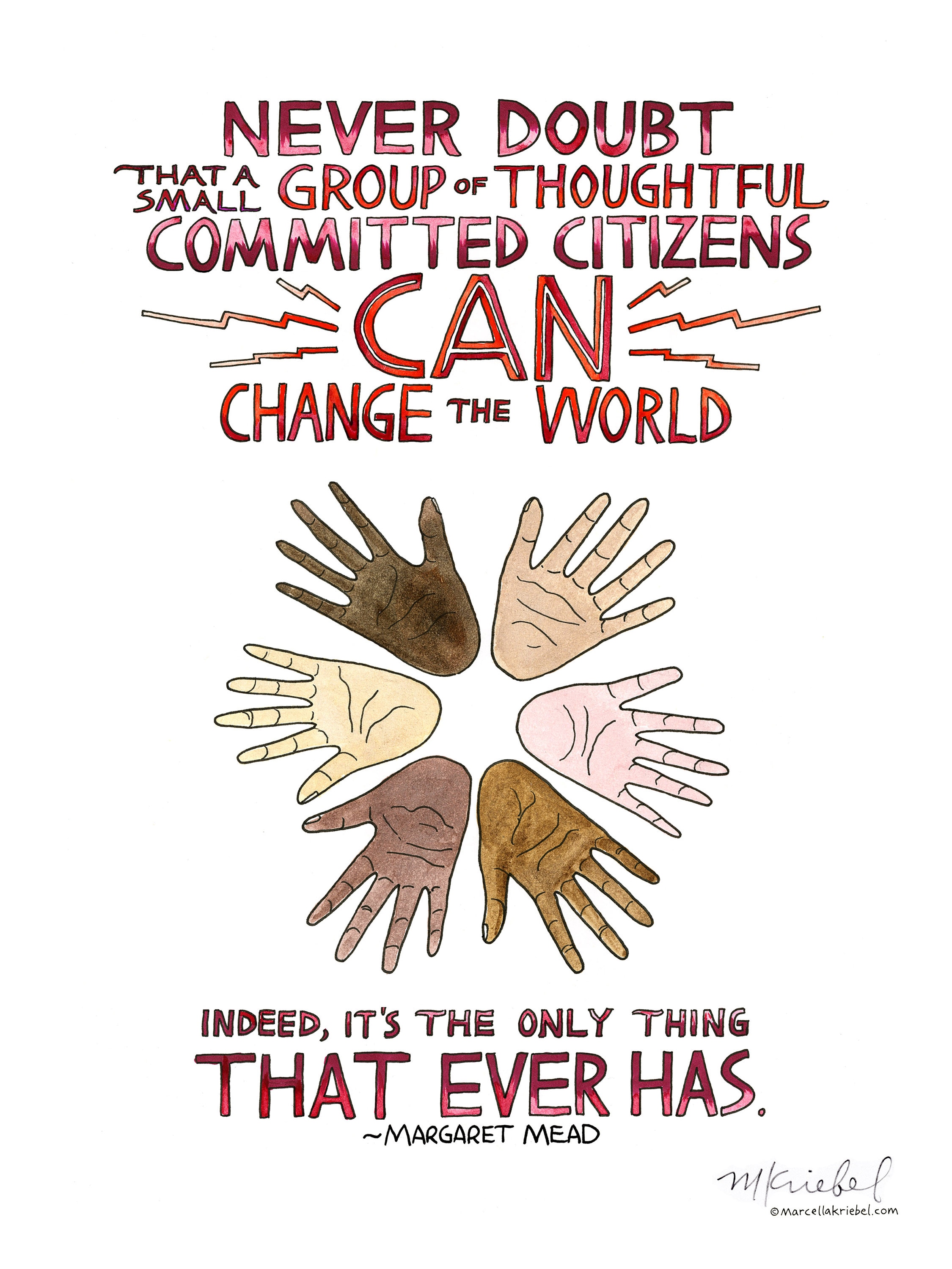 Margaret Mead Change The World Inspirational Quote / Community | Etsy