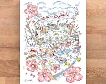 Celebra Washington, D.C. Stampa artistica illustrata
