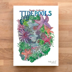 Pacific Northwest Tidepool Illustrated Watercolor Art Print