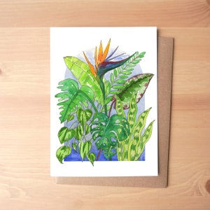 Cartão comemorativo ilustrado em aquarela Plant Paradise + envelope