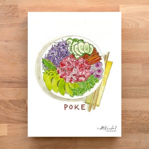 Poke Illustrated Watercolor Art Print