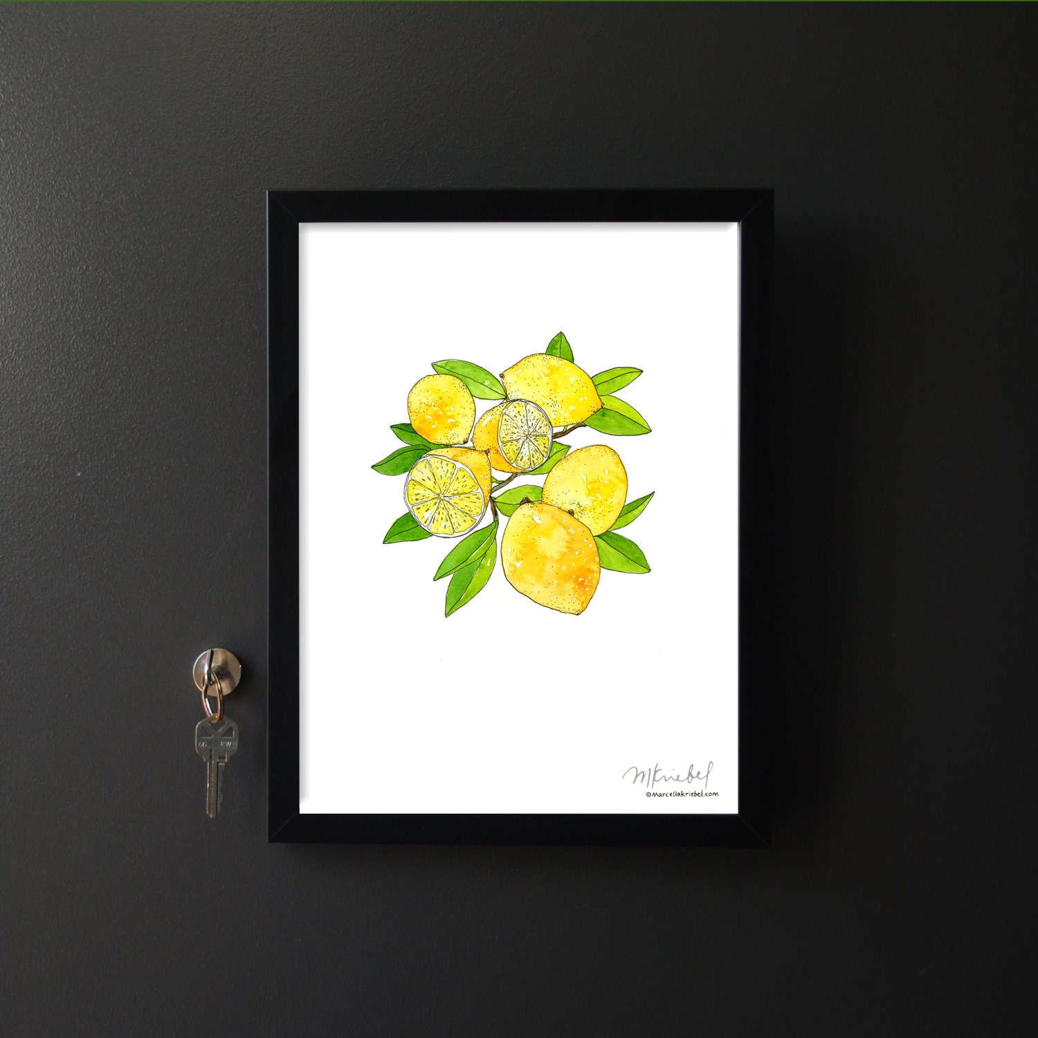 Lemon Watercolor Print Kitchen Art for Citrus Lover | Etsy