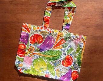 Borsa tote in tela di cotone Veggie Bounty