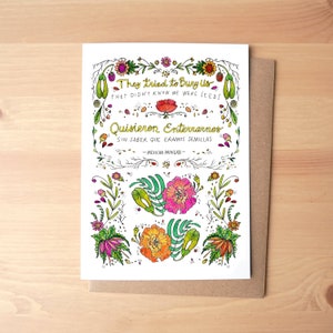 Tentaram nos enterrar, não sabiam que éramos sementes/ Citação de provérbio mexicano/ Cartão ilustrado/ Papelaria + Envelope