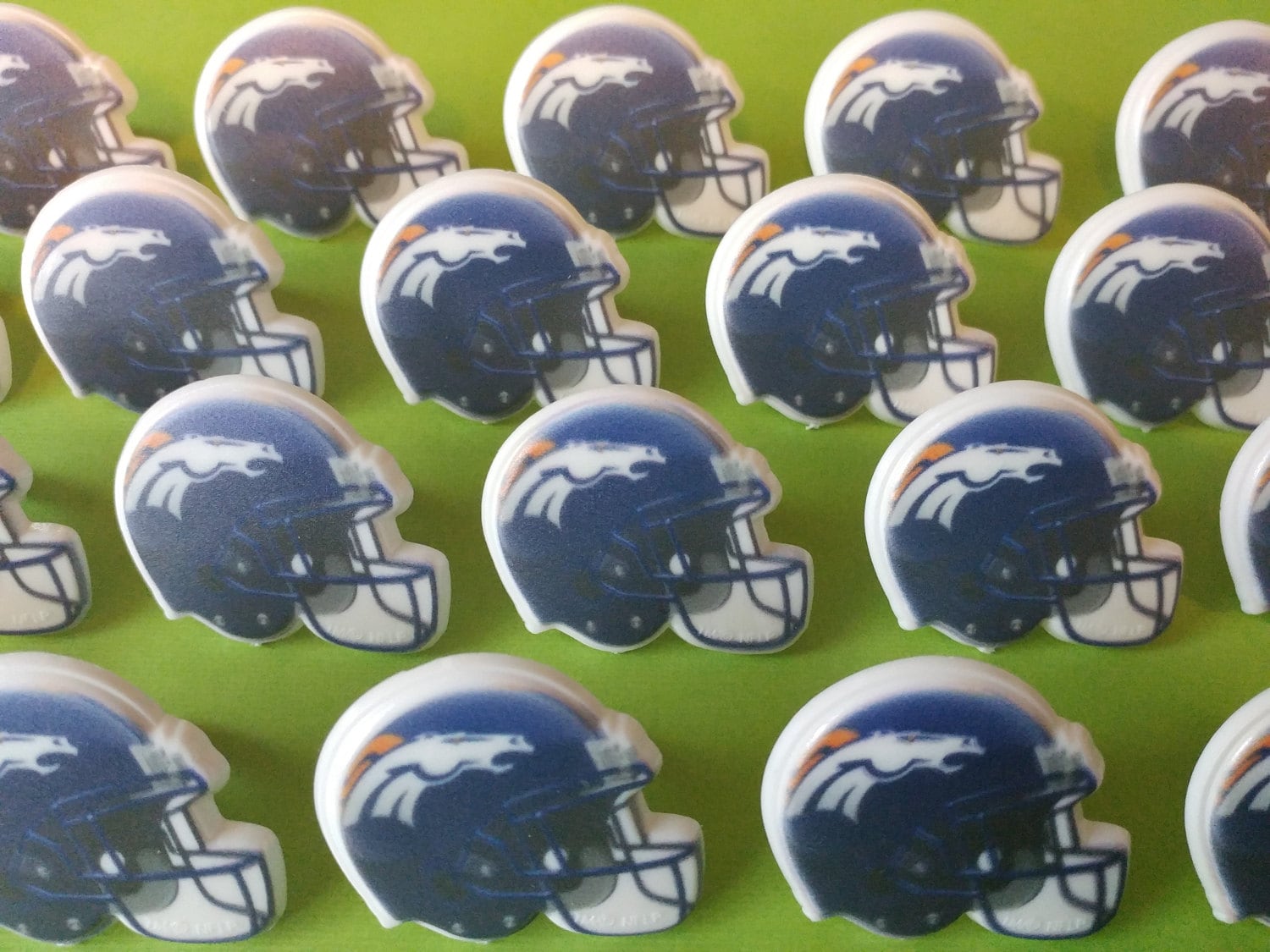 24 DENVER BRONCOS NFL helmet cupcake rings picks cake toppers Etsy