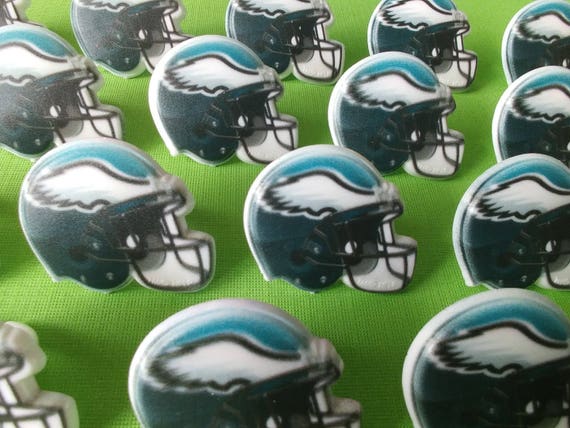 24 PHILADELPHIA EAGLES helmet cupcake rings picks cake topper | Etsy