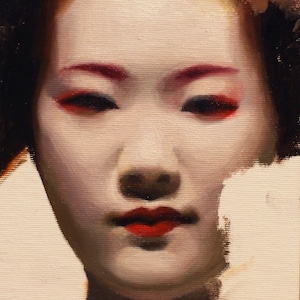 Tomitae (Impermanence) - signed 8&quot; x 10&quot; print of an original painting - japanese geisha art asian maiko artwork