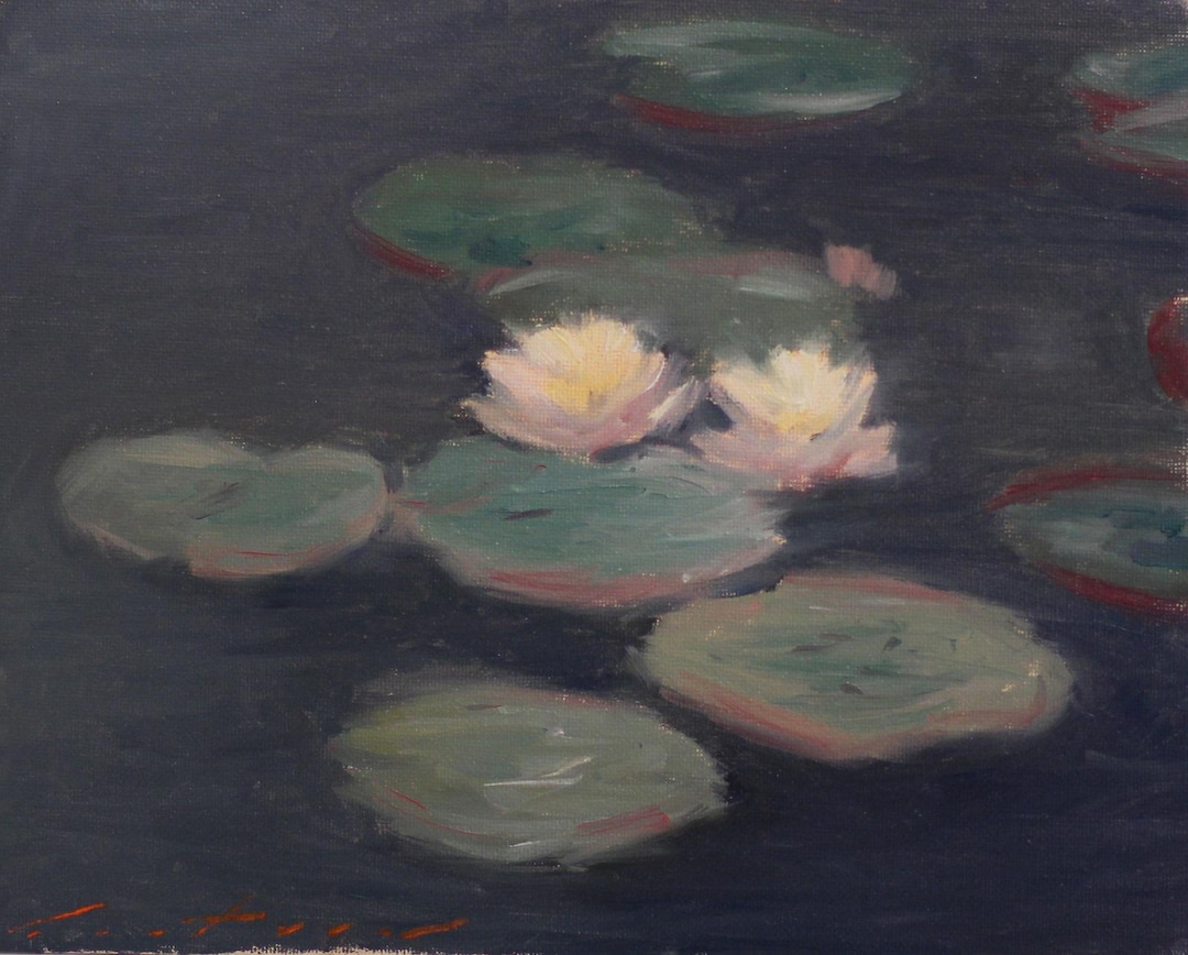 Water Lilies Study (after Claude Monet) - Oil Painting on 8" X 10
