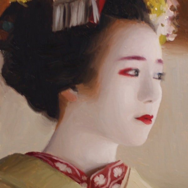 Kanohisa - signed 8" x 10" print - japanese geisha art asian maiko artwork