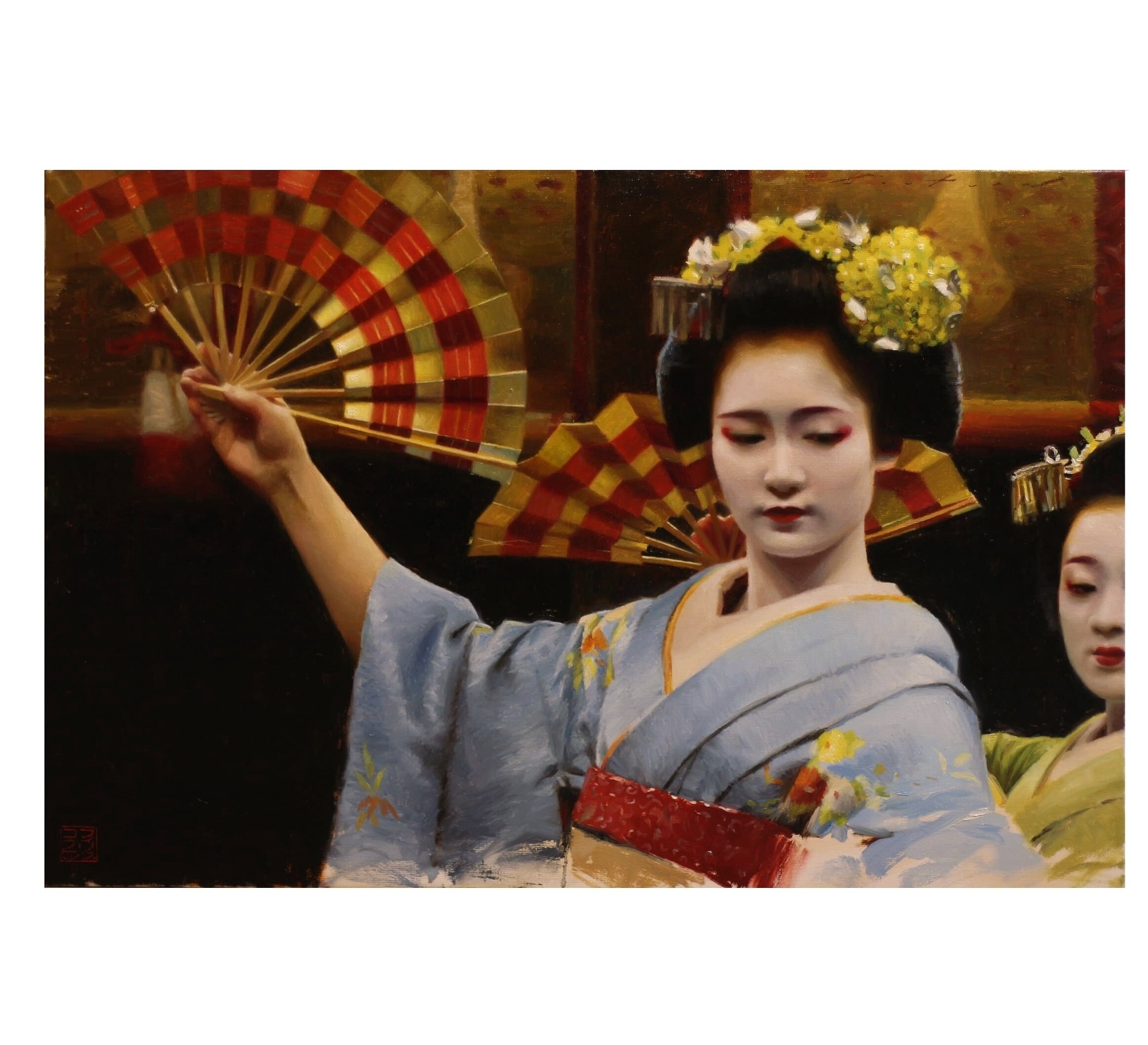 サイン入り舞妓プリント - 「奉納舞」日本の芸者アート（11x14 