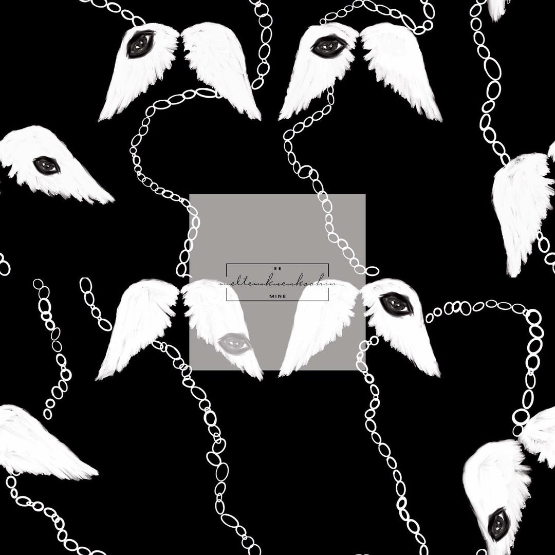 Winged Seamless Pattern, Seamless Pattern, Hand-drawn, Digital Paper ...