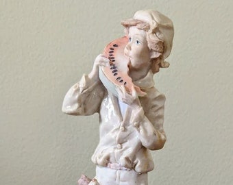 Vintage 1983 ARNART BELCARI- porcelana sobre placa de madera- Italia Figura pintada a mano.