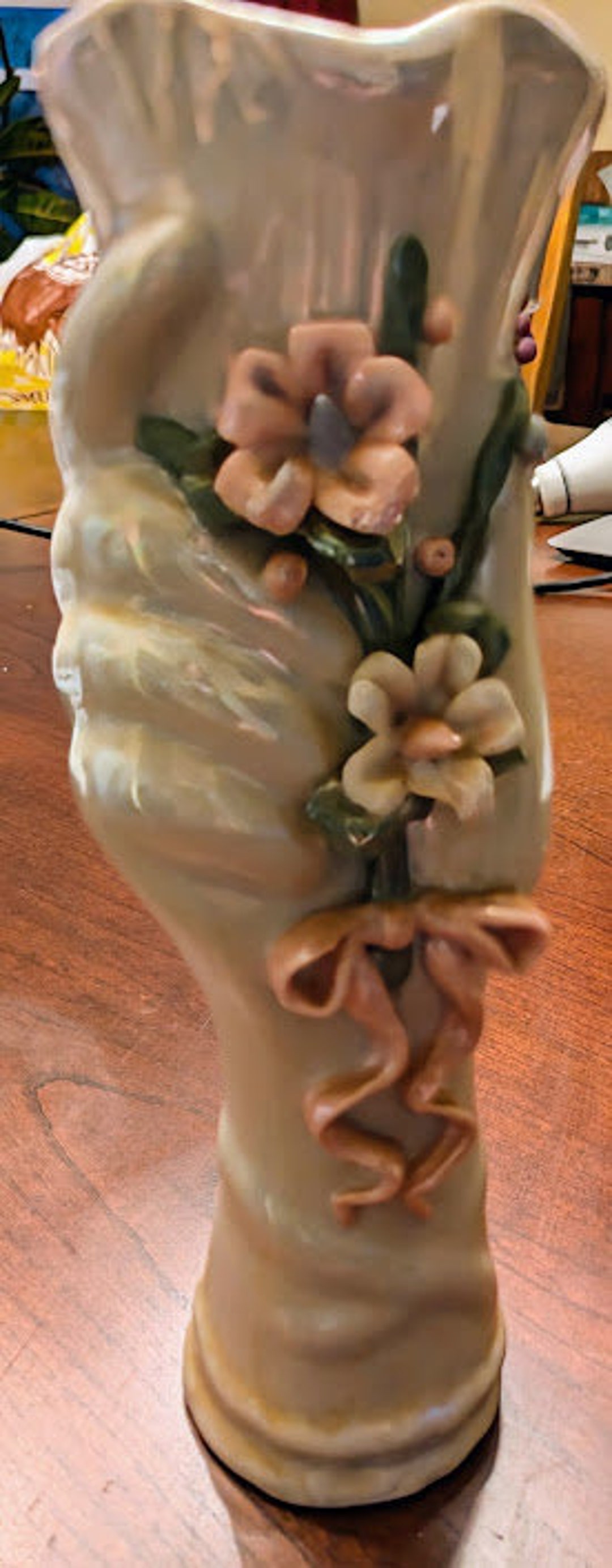 Ceramic Floral Vase with Handle main image 1