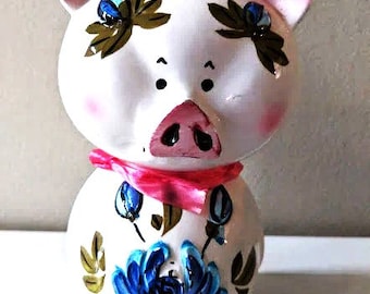 Hucha de porcelana con diseño floral en 3D de cerámica